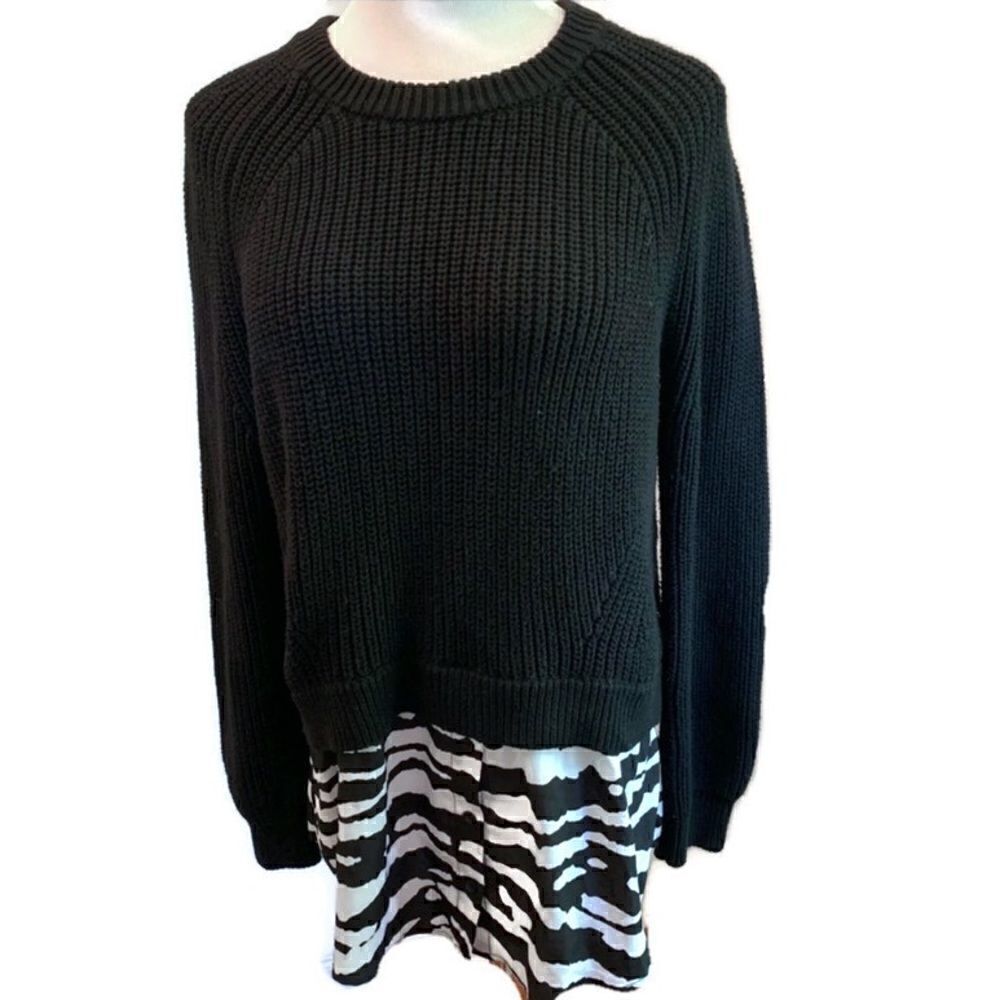 Michael Kors Sweater and Faux Button Down Combo Sz L